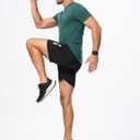 JMIERR Men's Casual Henley Shirts Short Sleeve Basic Button Muscle Longline T-Shirt Gym Workout Athletic Tee (Green, L)