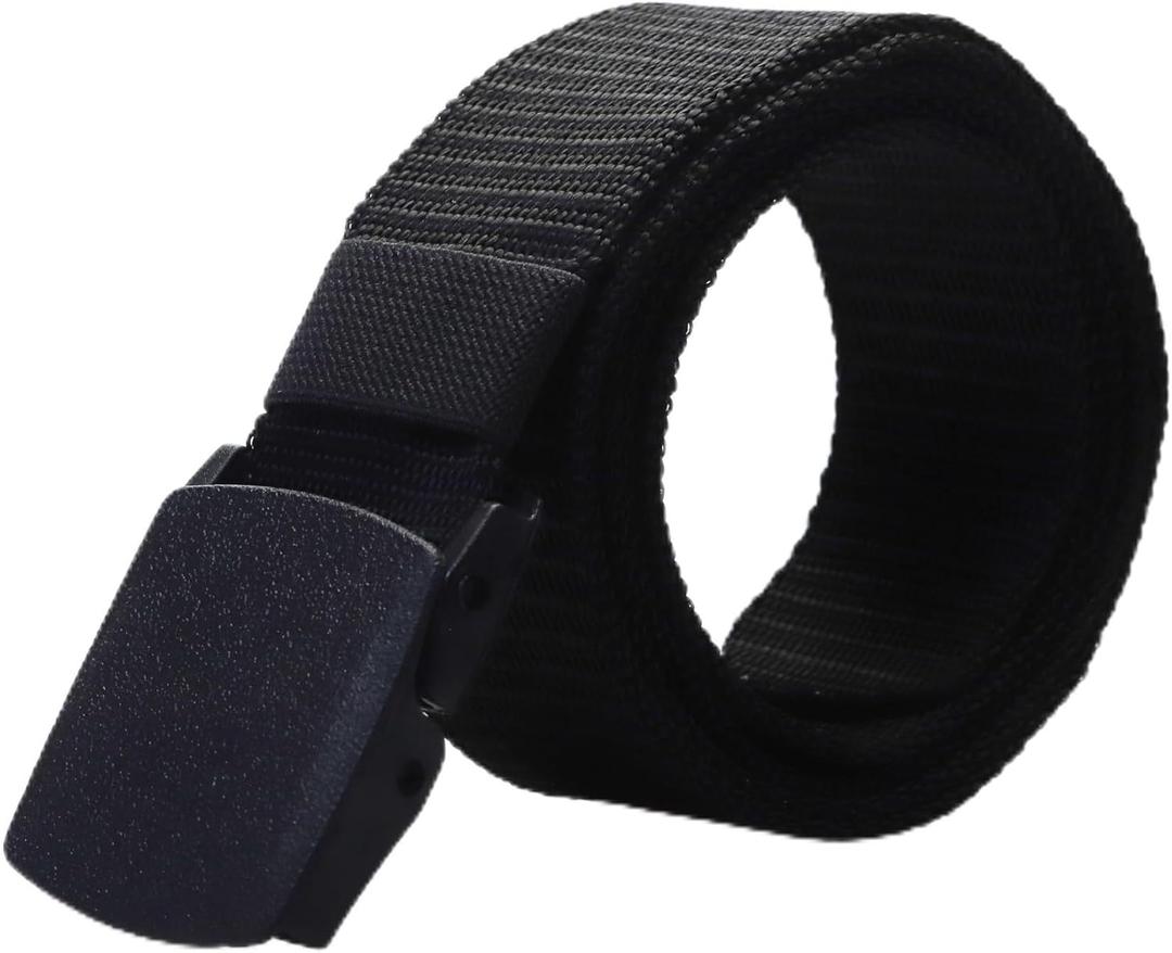 Tactical Belt for Men, Nylon Webbing with Quick Release Plastic Buckle,50" Extra Long Heavy Duty Utility Belt (Black)