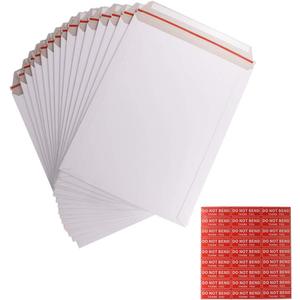 100 Pack 9X12 inch Self Seal Photo Document Mailers Stay Flat White Cardboard Envelopes White Photography Mailersfor CD, Photos, Document