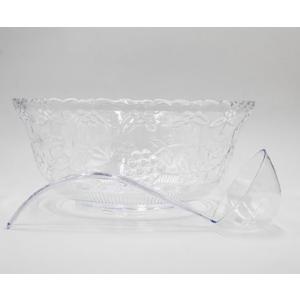 Fruit Punch Bowl 2 Gallon Embroidered Design with Ladle (complimentary drink coaster included)