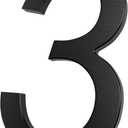 Large 10-Inch Floating House Number - Upgraded Anti-fade Modern Address Number - Perfect for Home/Office or Business/Elegant Black/Number 3