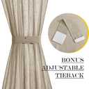 2 x NICETOWN Privacy Sidelight Curtain Short - 40 inches Length Semitransparent Faux Linen Privacy with Enough Light French Door Panel Curtain with Tie Back (Taupe, Sold Individually, 30 inches Wide)