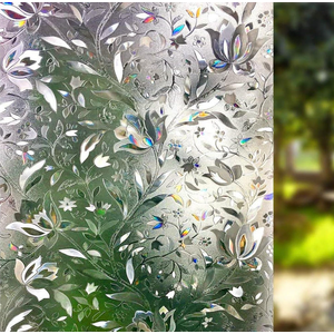 LEMON CLOUD Window Film, Decorative Window Privacy Film, 3D Stained Glass Window Sticker, Anti-UV Sun Blocker Heat Control for Home(Rainbow Tulip Design, 11.8 x 78.7 inches)