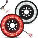 3-Side Spare Tire Brake Light for Jeep Wrangler JK JKU 2007-2018, Plug & Play 3rd Third Brake Light LED Wheel Light with Large Lighting Surface, Red Brake + White Reverse Dual Function