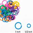 200Pcs Loose Leaf Binder Rings, Colorful Small Plastic Binder Rings, 10 Colors 1/2 and 1Inch Paper Ring for Index Cards, Home, School, Office, DIY