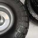 4 Pcs 4.10/3.50-4" Tire and Wheel Flat Free, 10 Inch Solid Rubber Tires with 5/8" Axle Bore Hole, 2.2" Offset Hub for Hand Truck, Wheelbarrow, Gorilla Cart, Garden Wagon Cart, Dolly, Utility Cart