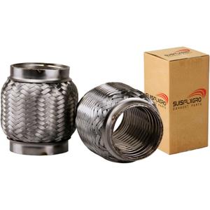 Exhaust Flex Pipe (Interlock Lining OEM-Grade) 100% Stainless Steel SS304 For Heavy Duty and Cars (1 PC, 2.25X4)