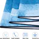 QiyI Yoga Mat Towel with Corner Pockets, Non Slip Sweat Absorbent Hot Yoga Towels, Soft Yoga Blankets with Travel Bag, Skidless Mat Cover for Workout, Gym, Fitness - 70"x26", Blue Tie Dye