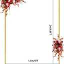 5FT x 6.6FT Square Wedding Arch Frame Gold Metal Backdrop Stand for Ceremony Bridal Baby Shower Party Birthday Anniversary Outdoor Decoration Photo Booth Background Arbor