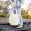 Best Canvas Grocery Shopping Bags - Cloth Grocery Tote Bags - Reusable Cotton Grocery Tote Bags with Bottle Sleeves
