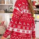 UNIQUEONE Womens Striped Sweater Set 2 Piece Lounge Sets Matching Pajamas Outfits Long Sleeve Knit Tops and Shorts (Large, Red-xmas)