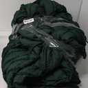 Litanika Oversized King Size Comforter Set 120x98 Dark Emerald Green, 3 Pieces Chevron Tufted Quilt Forest Green Bedding Comforter Sets, Fluffy Bed Set