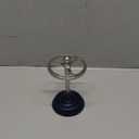 iDesign 3-Section Toothbrush Holder for Bathroom - Toothbrush Stand for Countertop, Navy/Brushed Nickel