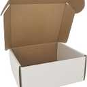 7x6x3'' Corrugated Mailers, 25 Pack, Cardboard Shipping Boxes, White (CM763-25)