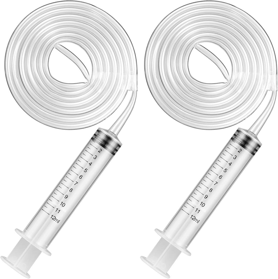 Gisafai 2 Set 36'' Refrigerator Cleaning Kit Compatible with Water Line for Refrigerator Frozen Unfreeze Your Ice Maker Dispenser Defroster Syringe Appliance Repair Tools