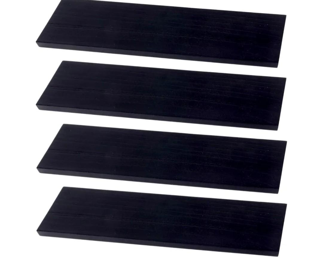 4pcs Medicine Cabinet Shelves Replacement, 33cm/13in Wooden Wall Mounted Storage Cabinet Shelves for Kitchen Living Room Bathroom Organization (Black)