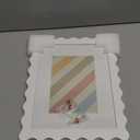 8x10 Wavy Picture Frame with Mat for 5x7, Real Glass and Wooden Frame - Tabletop or Wall Hanging Photo Frame(1 Pack, White)