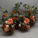 Ling's Moment 17.5" Tall Standing Artificial Flowers Arrangements 4pcs Fall Wedding Aisle Runner Chair Decorations Sunset Terracotta Centerpieces Ceremony Reception Rose Floral Party Outdoor
