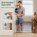 Babelio Baby Gate for Stairs, Kitchen & Doorways, 26-43" W 28" H No Bottom Bar| Easy Installation| One-Handed Operation| Auto-Close| Hardware Mount (Drill Needed) Safety Dog/Pet Gate Indoor (White)