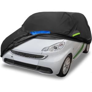 Car Cover Waterproof Custom Fit for Smart Fortwo All Weather for Automobiles Outdoor Snow Sun Dust UV Protection Full Exterior Cover With Door Zipper