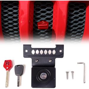 BESTAOO Anti-Theft Hood Lock for Jeep Wrangler JL, Hidden Locking Hood Latches for 2018-2024 2025 Jeep Wrangler JL JLU (Including 4XE), Aluminum, with 2 Keys