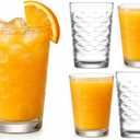 BOHEM'S Small Juice Glasses, Clear Glass Cups Tumblers, 7 Oz, Drinking Glassware for Orange Juice, Water, Milk, Coffee, Perfect for Tasting and Small Portions, Set of 4