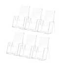Marketing Holders 6 Pack Business Card Holder Counter Display for 2" x 3.5" Vertical Cards for Booths at Tradeshows and Expos Clear Acrylic