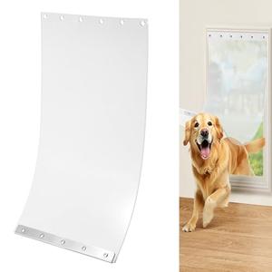 Replacement Doggy Door Flap Compatible with XXL Large Dog Door, 24" x 15" Clear Dog Door Replacement Flap Pet Door Replacement Flap with Metal Strip, Super Large