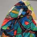 Yesad Fall Round Tablecloth 42"-46", Bird Round Table Cloth for Holiday Wedding, Polyester Elastic Tablecloth for Table, 48Inch