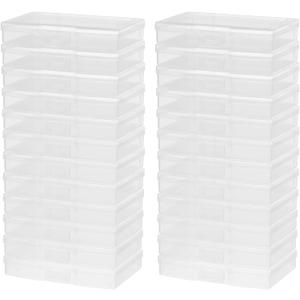 novelinks Transparent 4" x 6" Photo Storage Boxes - Photo Organizer Cases Photo Keeper Picture Storage Containers Box for Photos - 24 PACK (Clear)