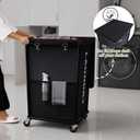 150L Laundry Basket with Wheels, Rolling Laundry Hamper with Cloth Cover, Laundry Cart with Metal Frame & Removable Bag, Large Dirty Clothes Hampers for Bedroom Aesthetic, Laundry Room Bathroom, Black