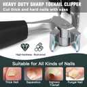 Toenail Clippers for Seniors Thick Toenails, Angled Head Toe Nail Clippers Adult Thick Nails, Wide Jaw Opening with Catcher, Long Handle Nail Cutter Professional Pedicure Tool for Men Women