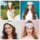 4 Pcs Wide Headbands for Women Non Slip Elastic Boho Head Wraps Stretchy Soft Cotton Cloth Hair Bands for Yoga Running Workout Sports Outdoor Exercise Stylish Floral Print Adjustable Hair Accessories