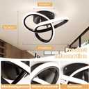 Modern Led Ceiling Light Fixtures,4500K Daylight White Black Semi Flush Mount Hallway Ceiling Light for Bedroom Bathroom Kitchen Balcony Laundry Room Stair Ceiling Lamp Curved Design (Black, 4500K)