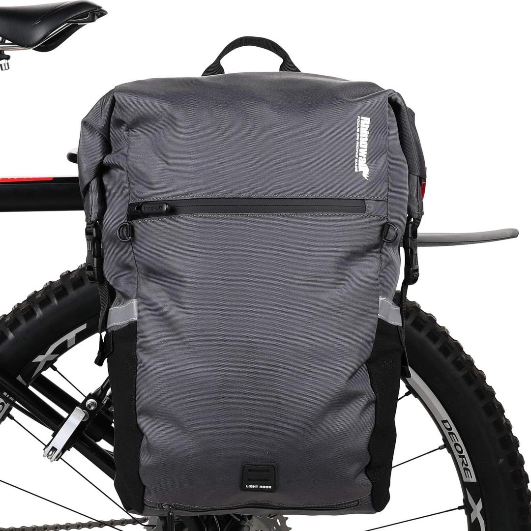 Rhinowalk Bike Bag Waterproof Pannier Bag Convertible - 2 in 1 Bicycle Saddle Bag Shoulder Bag Laptop Pannier Professional Cycling Accessories, 22L