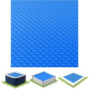 Solar Pool Cover 7 x 7 ft Square, Solar Pool Blanket for Above Ground & Inground Pools, Hot Tubs and Spas, Thermal Bubble Cover for Heat Retention, Reduces Evaporation (84 x 84 Inch)