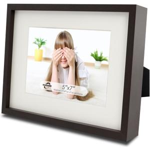 OUZUGIE 5x7 Picture Frame,Display Poster 4x6 With Mat or 5x7 Without Mat,Coffee Aluminum Poster Frames with Premium Acrylic,Photo Frames with Strong Corner for Gallery Wall and Tabletop (5X7, Coffee)