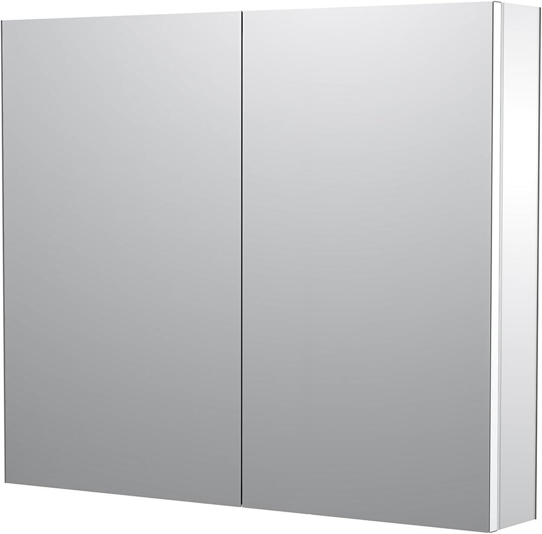 Sunrosa Medicine Cabinet with Mirror, 36" W x 31.5" H, 2 Symmetrical Doors, Wall-Mounted & Recessed Bathroom Medicine Cabinet with Tempered Glass Mirror