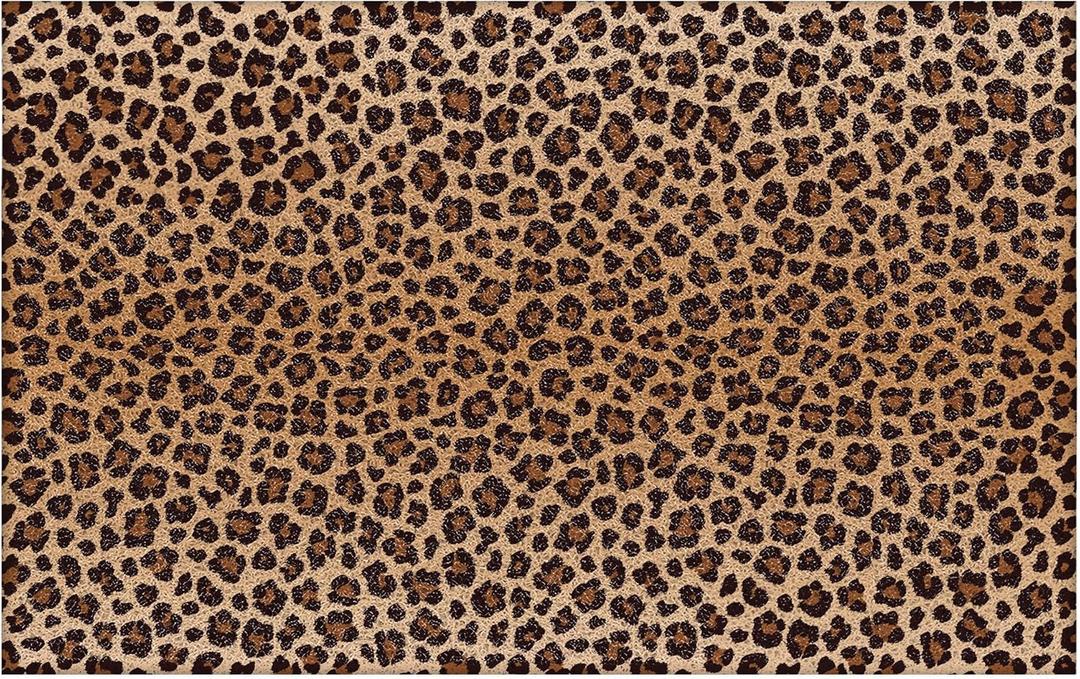 YTRGI Leopard Print Door Mat, Leopard Bath Mat for Bathroom, Cheetah Print Doormat Outdoor Indoor Entrance Entryway Porch, Trendy Leopards Print Decor, Leopards Gifts 17x39 Inch