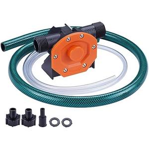 TOPWAY Self Priming Water Drill Pump Attachment with Suction and Discharge Hose, Mini Hand Power Drill Pump for Water, Oil Transfer