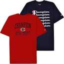 Champion Big and Tall T Shirts for Men  2 Pack Graphic Mens Big and Tall Tees (X-Large Tall, Red Black)