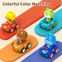 Press to Go Car Toddlers Toys for 1-3, Push Go Animal Racing Car Set 4 Pack, Baby Infant Playing Vehicle Toys 6-12-18 Months, Birthday Gifts for 1-2 3-4 Years Old Boys Girls