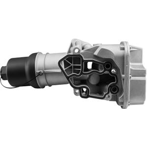 Aluminum Engine Oil Cooler Filter Housing Compatible with Audi A3 2006-08 A4 2005-09, Fit for Volkswagen Golf 2012-13 GTI Jetta Passat 2006-08, Replace 06F115397J 06F115397E 06F115397F