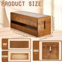 Hoteam 48 Pcs Wooden Cable Management Box Cable Organizer Box Set Power Strip Holder Cord Hider Clip Adhesive Management Ties Cord Sleeves for Desktop Home Office(Brown,Large)