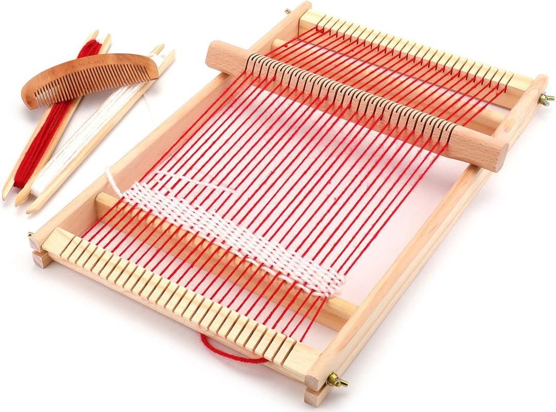 Yesland Multi-Craft Weaving Loom - Wooden Loom Large Frame Handcraft for Kids and Beginners -15.6 x 9.7 x 1.2 Inches