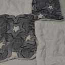 Haull 4 Pcs Waterproof Guinea Pig Bedding Winter Guinea Pig Bed Plush Cage Liners Soft Dog Cat Mat Reversible Winter Cozy Animal Pee Pad Hamster Bed Mat for Bunny(Gray Star,13 x 10 Inch)