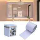 10M White Wood Grain Removable PVC Waterproof Border Wallpaper Decor Self Adhesive Peel and Stick Door Frame Mirror Bathroom Tiles Sticker Grain 3.93" x 393"