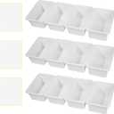 Outus 24 Pack Book Bins for Classroom Plastic Cubby Storage Bins Colored Kids Toy Organizer Container with 120 Pcs Self Adhesive Label for Student Teacher Library School Office Home(White)