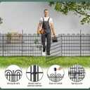 15 Panels Tall Garden Animal Barrier Fence with Gate, 33 in(H) X 36.8 ft(L) No Dig Decorative Garden Fence Outdoor for Yard, Heavy Duty Rustproof Metal Edging Border for Dog, Rabbits