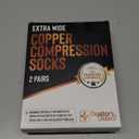 Doctor's Select Copper Plus Size Compression Socks Wide Calf - 2 Pairs | 20-30mmHg Extra Wide Calf Compression Socks Women | Swelling & Circulation Support | Black